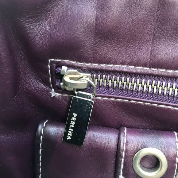 Perlina Deep Purple/Eggplant Leather Purse - Picture 3 of 5